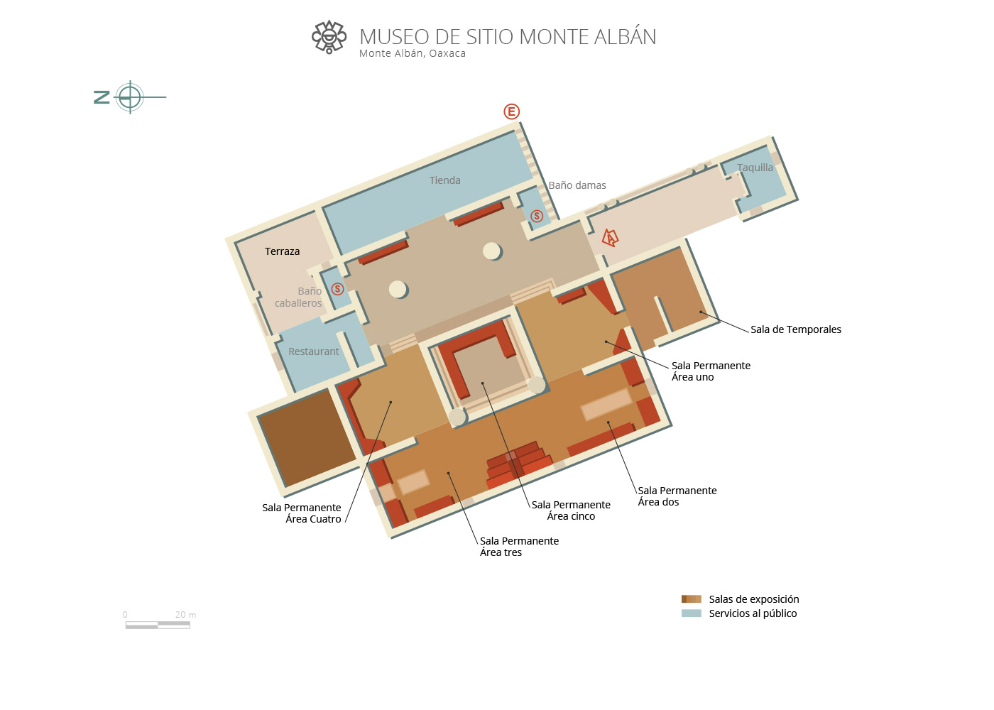 croquis Museo de Sitio de Monte Albán