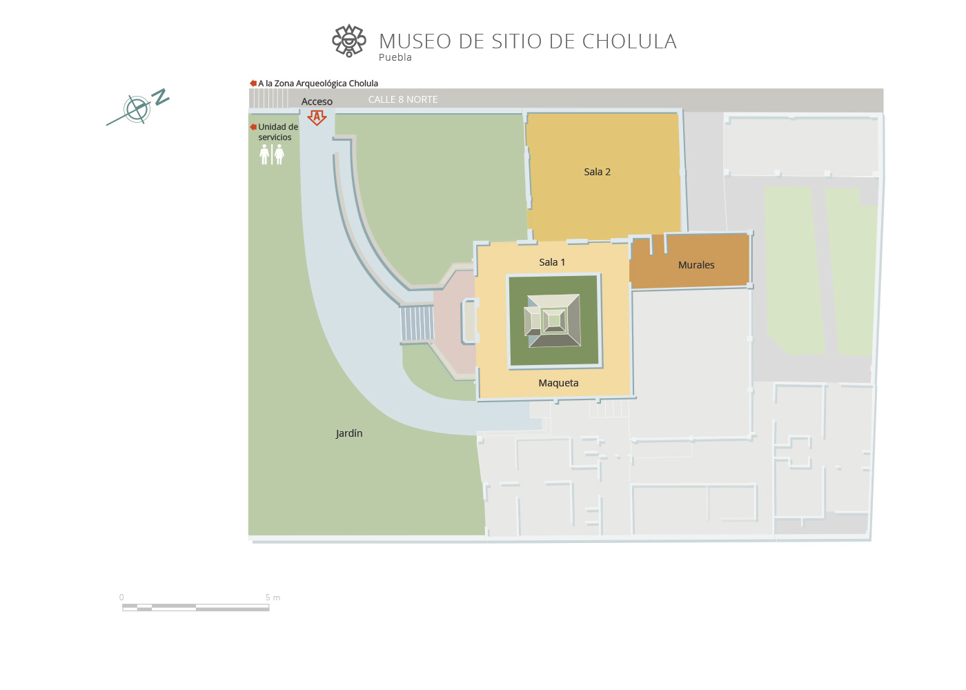 croquis Museo de Sitio de Cholula