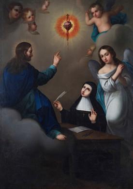 Santa Margarita María Alacoque recibe la cuarta revelación del Sagrado corazón