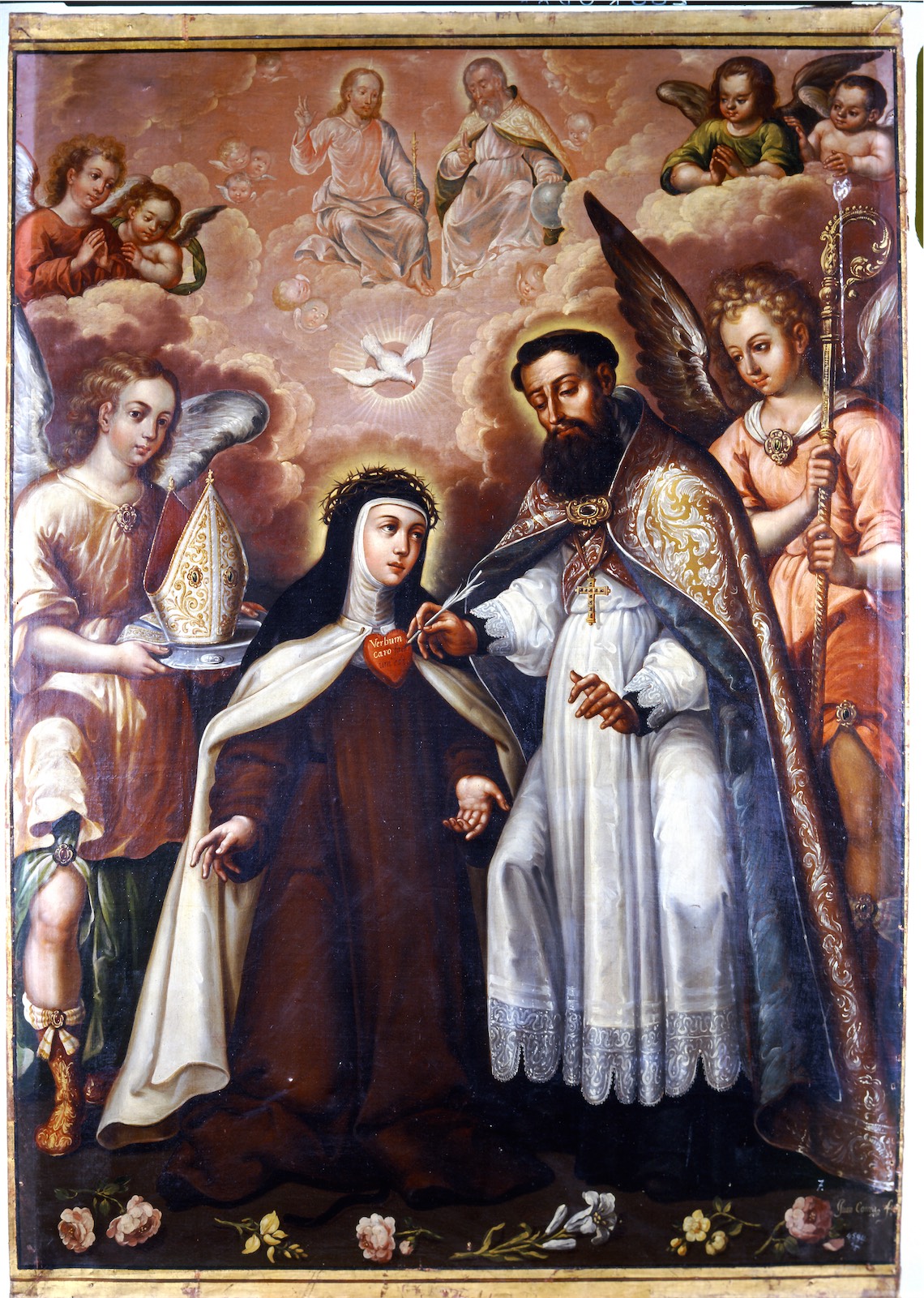 San Agustín escribiendo en el corazón de santa María Magdalena de Pazzi