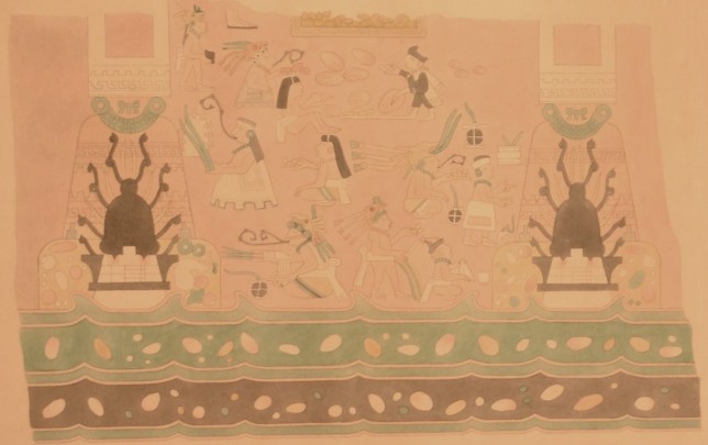 Reproducción del mural de las ofrendas