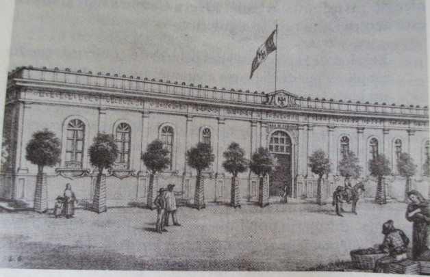 Litografía del Primer Palacio de Gobierno de la Ciudad de Chilpancingo