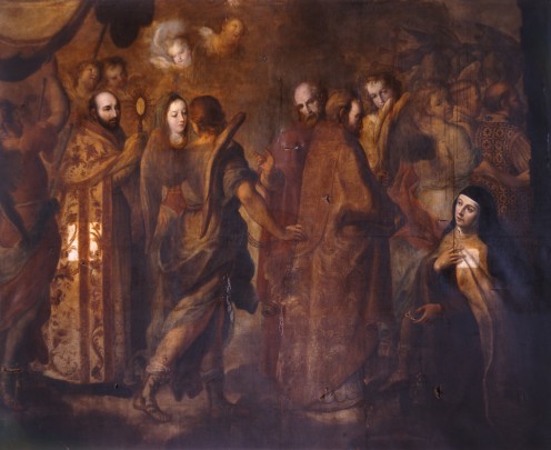 El día de Corpus ve Santa Teresa una procesión en el cielo y que San Ignacio lleva el Santísimo Sacramento