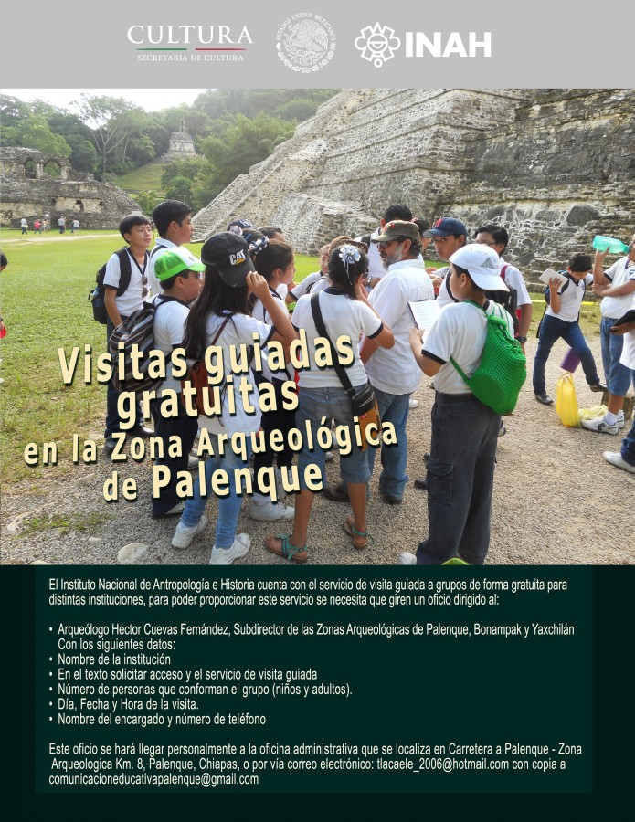 Visitas guiadas gratuitas en la Zona Arqueológica de Palenque