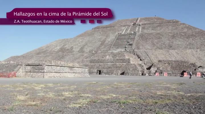 Descubren monumentos en cúspide de la Pirámide del Sol