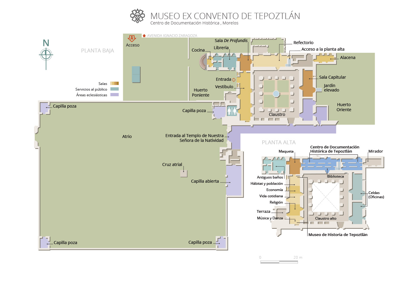 croquis Museo y Centro de Documentación, Ex Convento de la Natividad en Tepoztlán