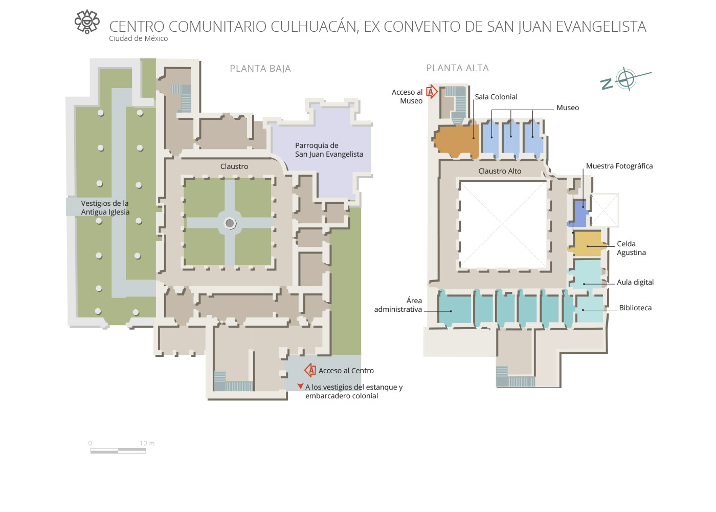 croquis Centro Comunitario Culhuacán, Ex Convento de San Juan Evangelista