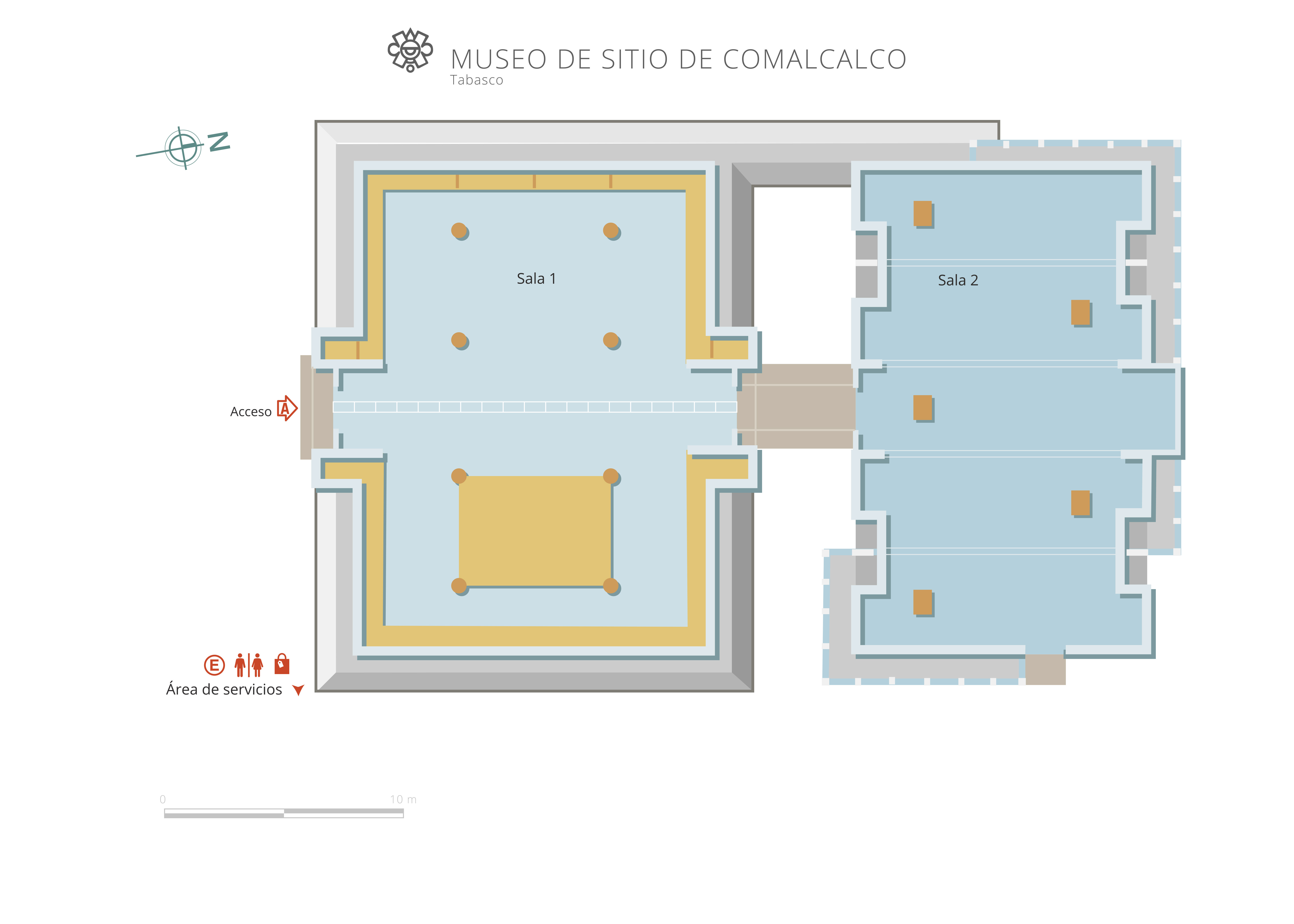 croquis Museo de Sitio en Comalcalco