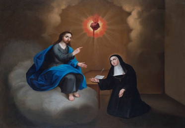 Santa Margarita María Alacoque recibe la cuarta revelación del Sagrado corazón