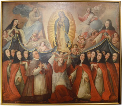 Patrocinio de la Virgen de Guadalupe y San Jerónimo sobre el convento de San Jerónimo de Puebla y el Obispo Domingo Pantaleón Álvarez de Abreu