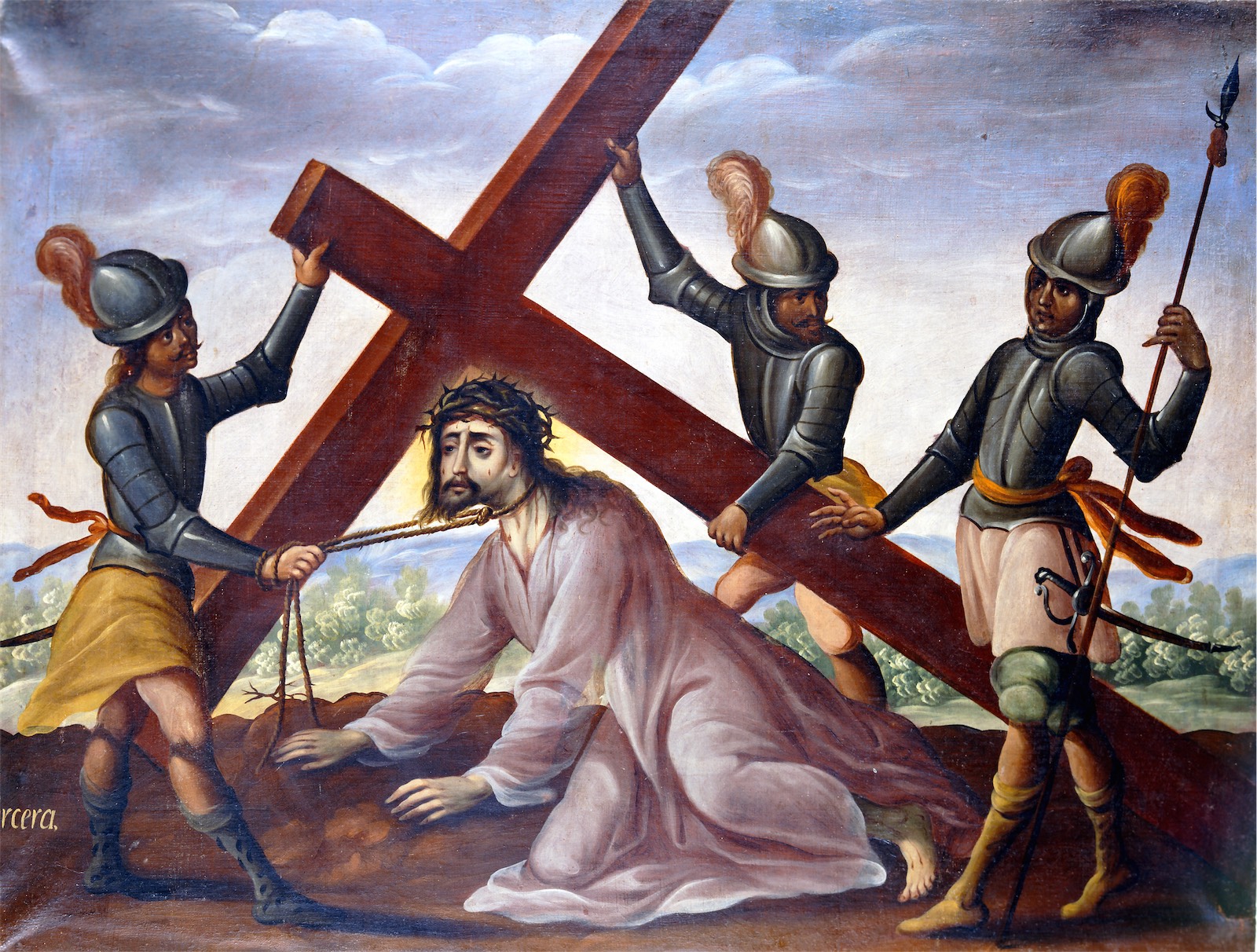 Jesús cae bajo el peso de la cruz