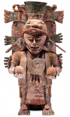 Incensario efigie con representación de Quetzalcóatl