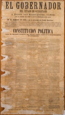 Constitución política del Estado libre y soberano e independiente de Querétaro Arteaga, septiembre 16 de 1879 firmado al calce