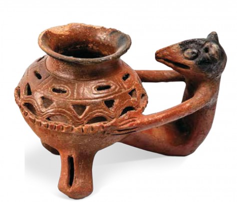 Sahumador ceremonial con representación de un coatí