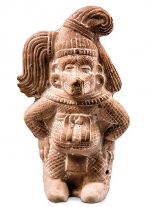 Silbato con la efigie del dios bufón, asociado con los gobernantes