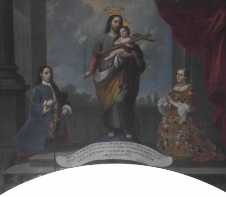 San José y el Niño Jesús con donantes