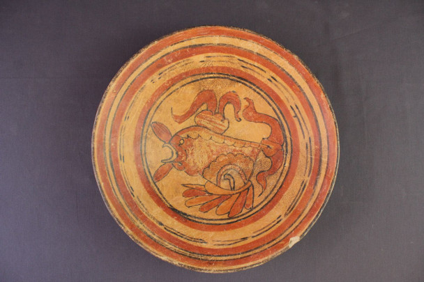 Plato con representación de un pez