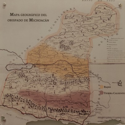 Mapa geográfico del Obispado de Michoacán