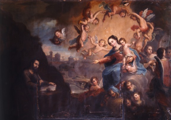 La Virgen dicta a San Ignacio el libro de los Ejercicios