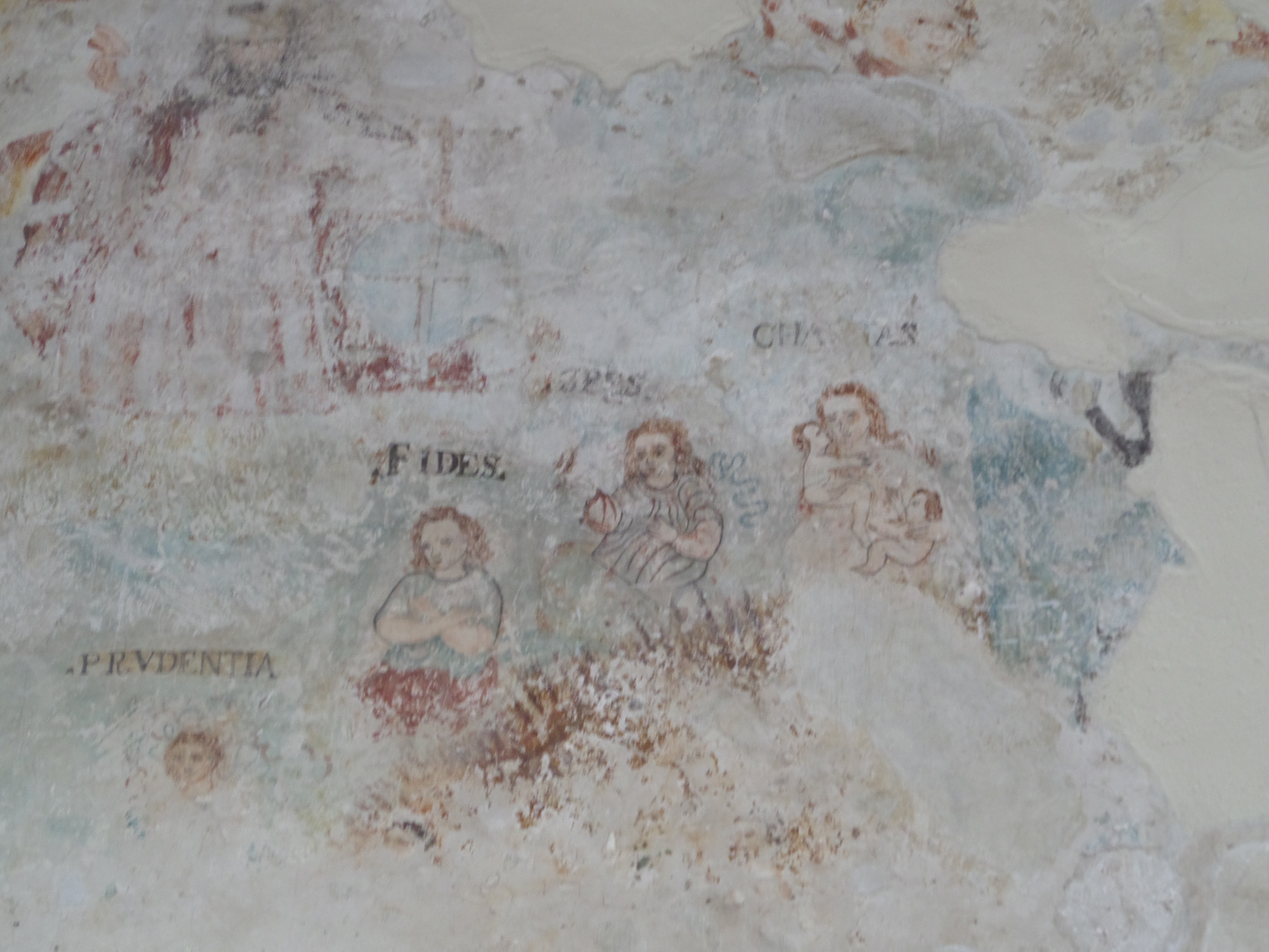 Detalle de las imágenes representadas en la pintura mural