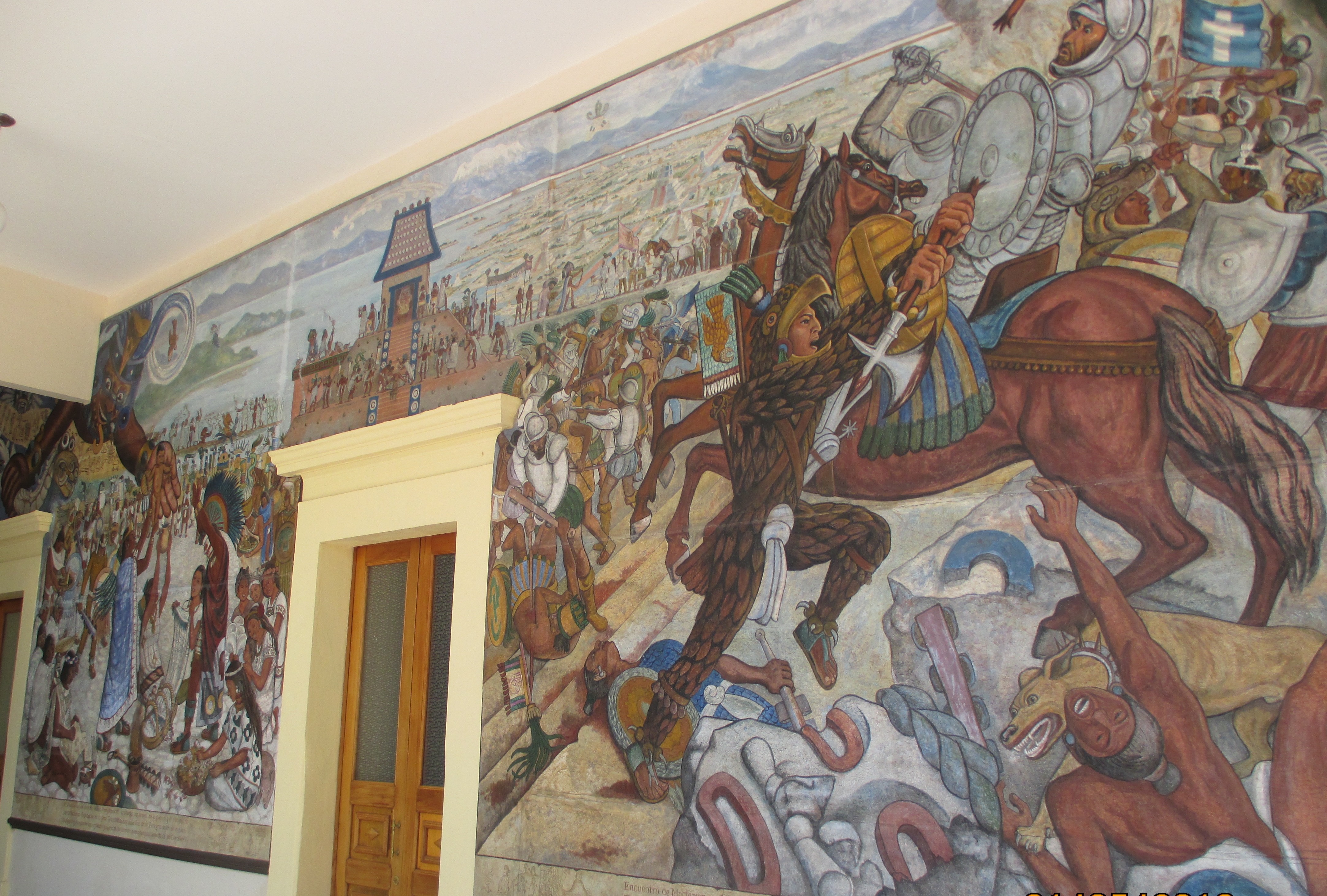 The Cuauhtémoc mural shows scenes from the life and death of the last Mexica tlatoani