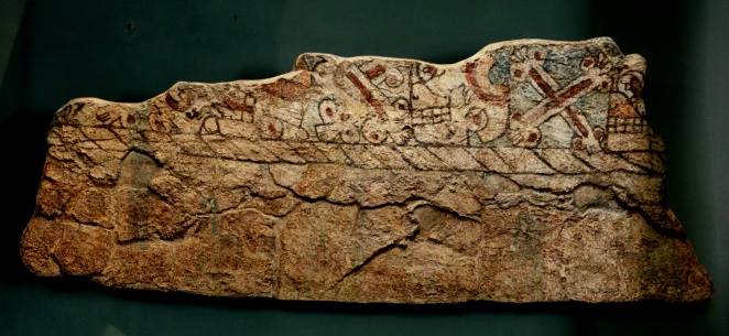 Figure 7. The painting has representations of skulls and crossed bones.