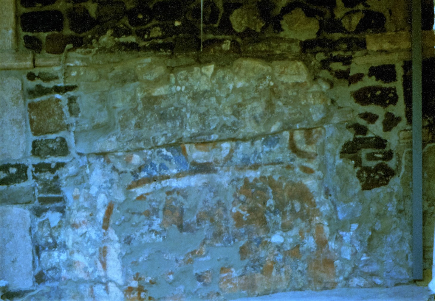 Vista de la pintura mural del Templo Calendárico descubierta en 1989 por Salvador Guilliem Arroyo