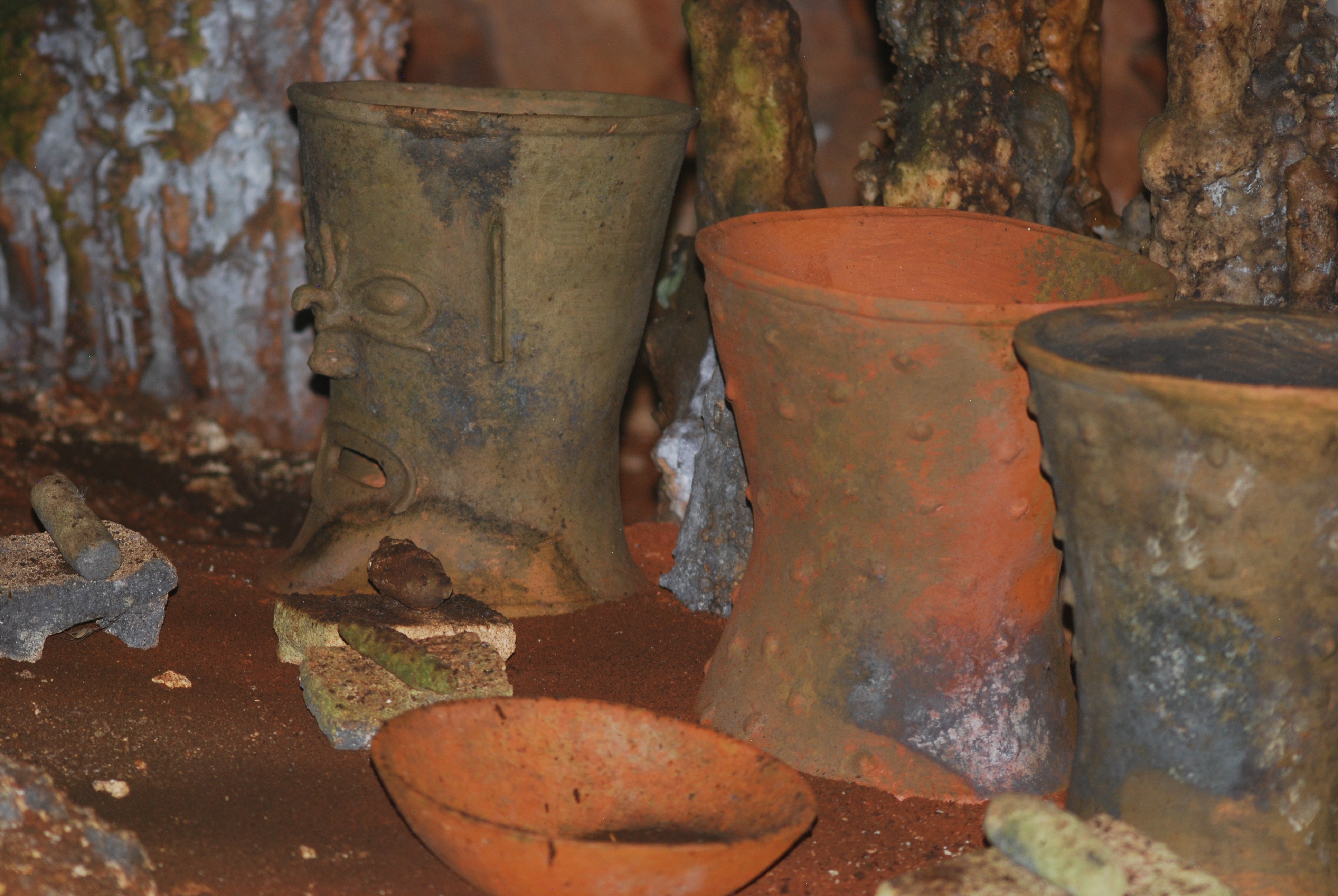 Funeral offering located inside the cave
