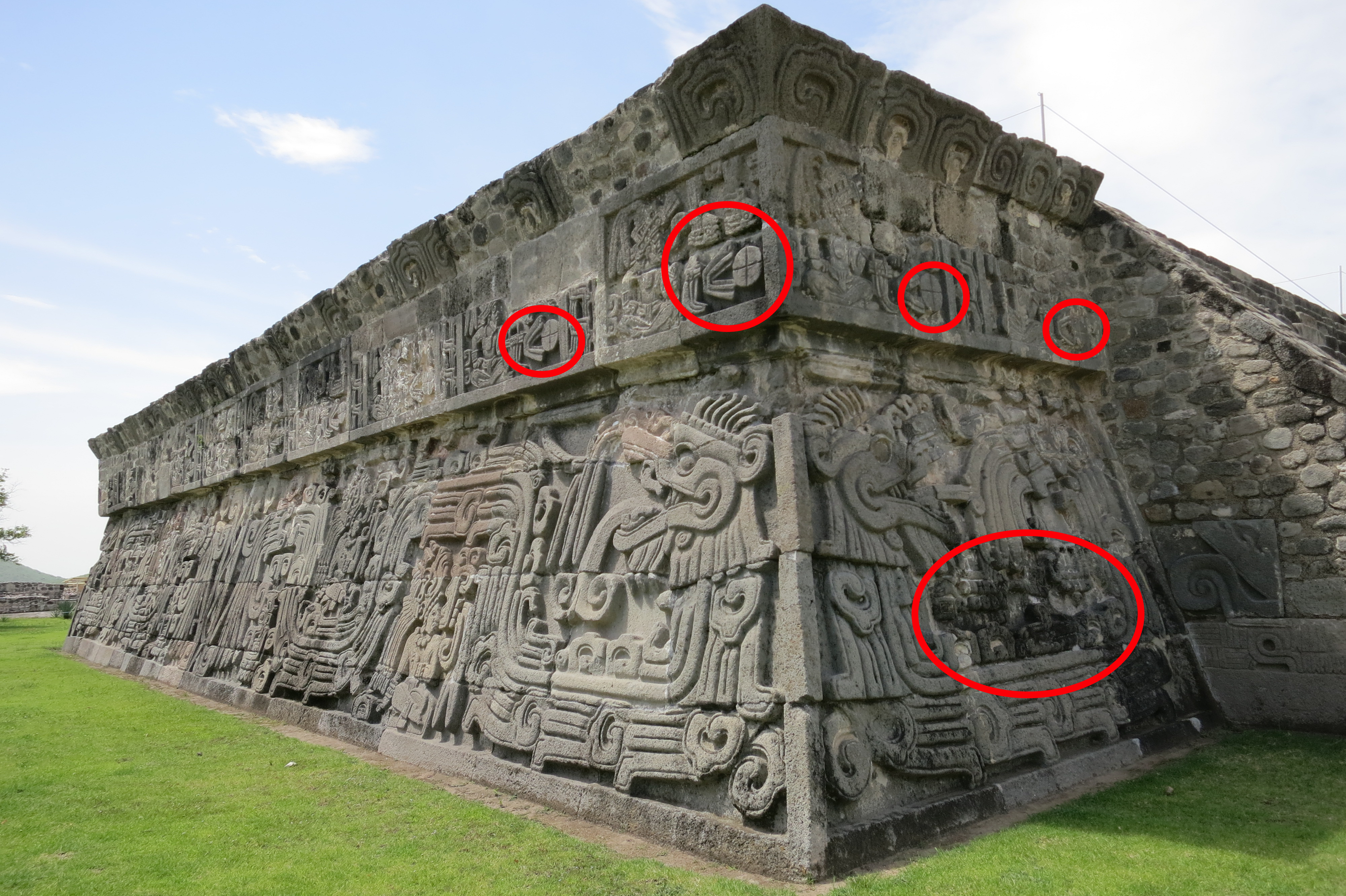 Northwest corner of the Pyramid of the Feathered Serpents
