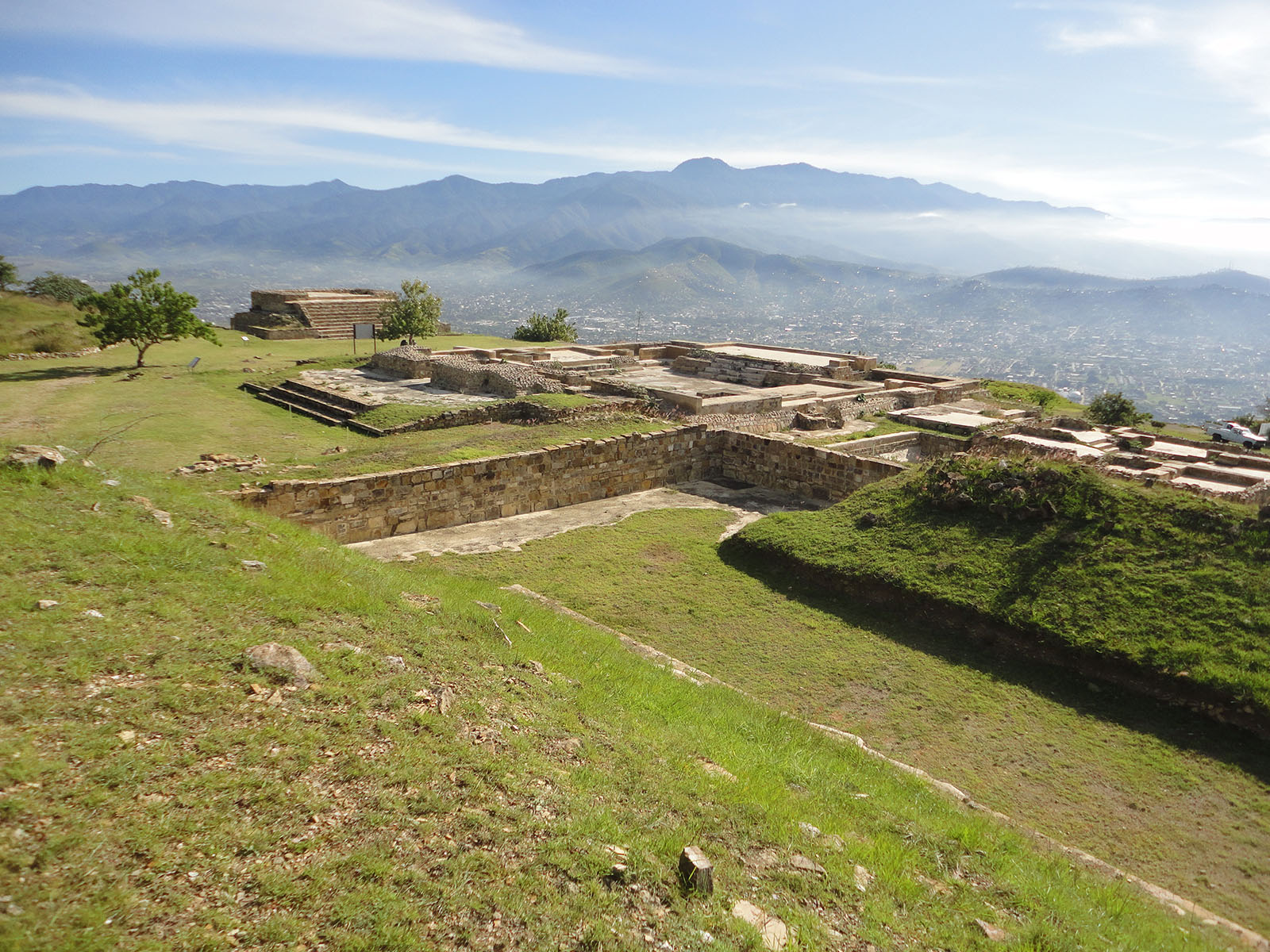 View of the East House in which the ballcourt can be seen