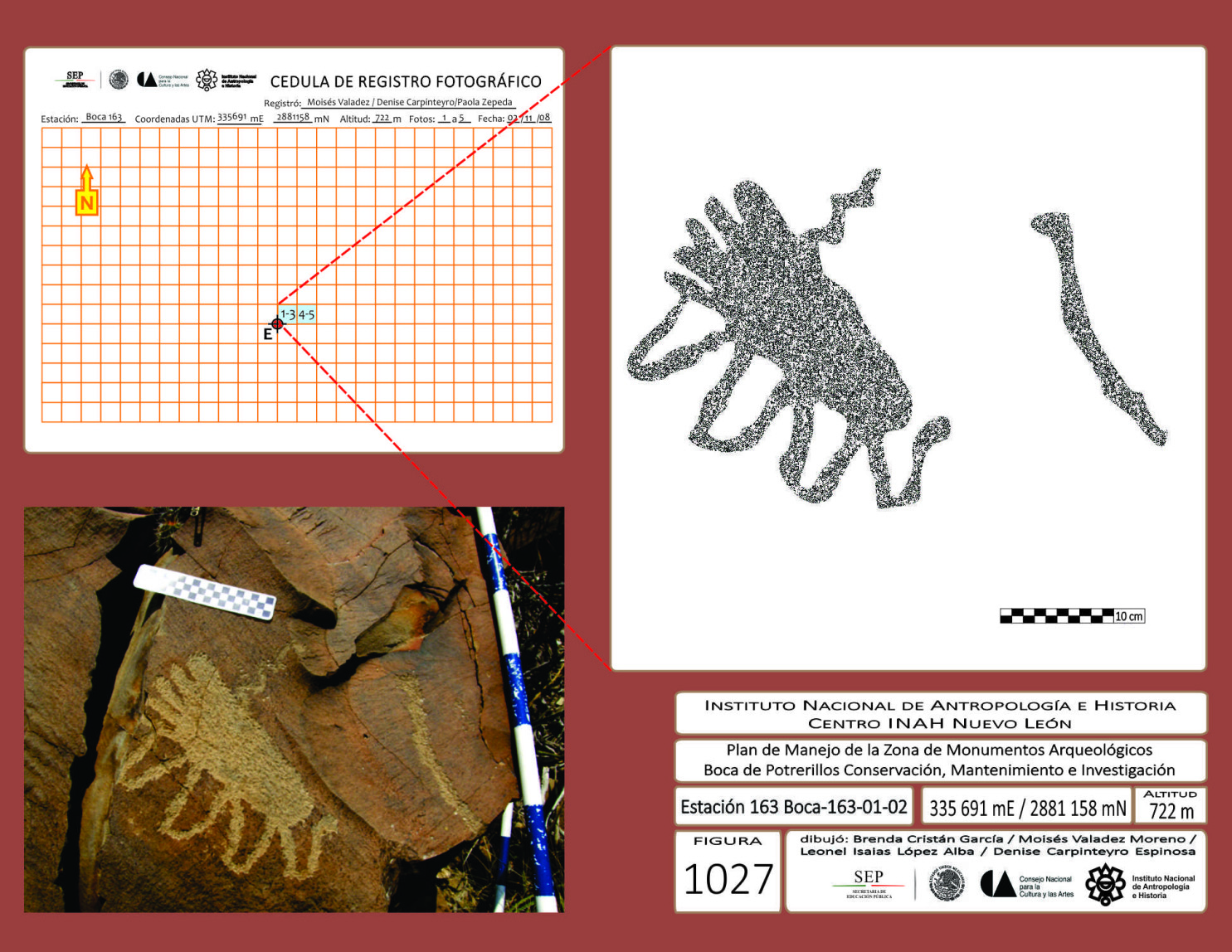  Final registration certificate that includes the location of the rock in UTM coordinates, photograph and drawings of the petroglyph