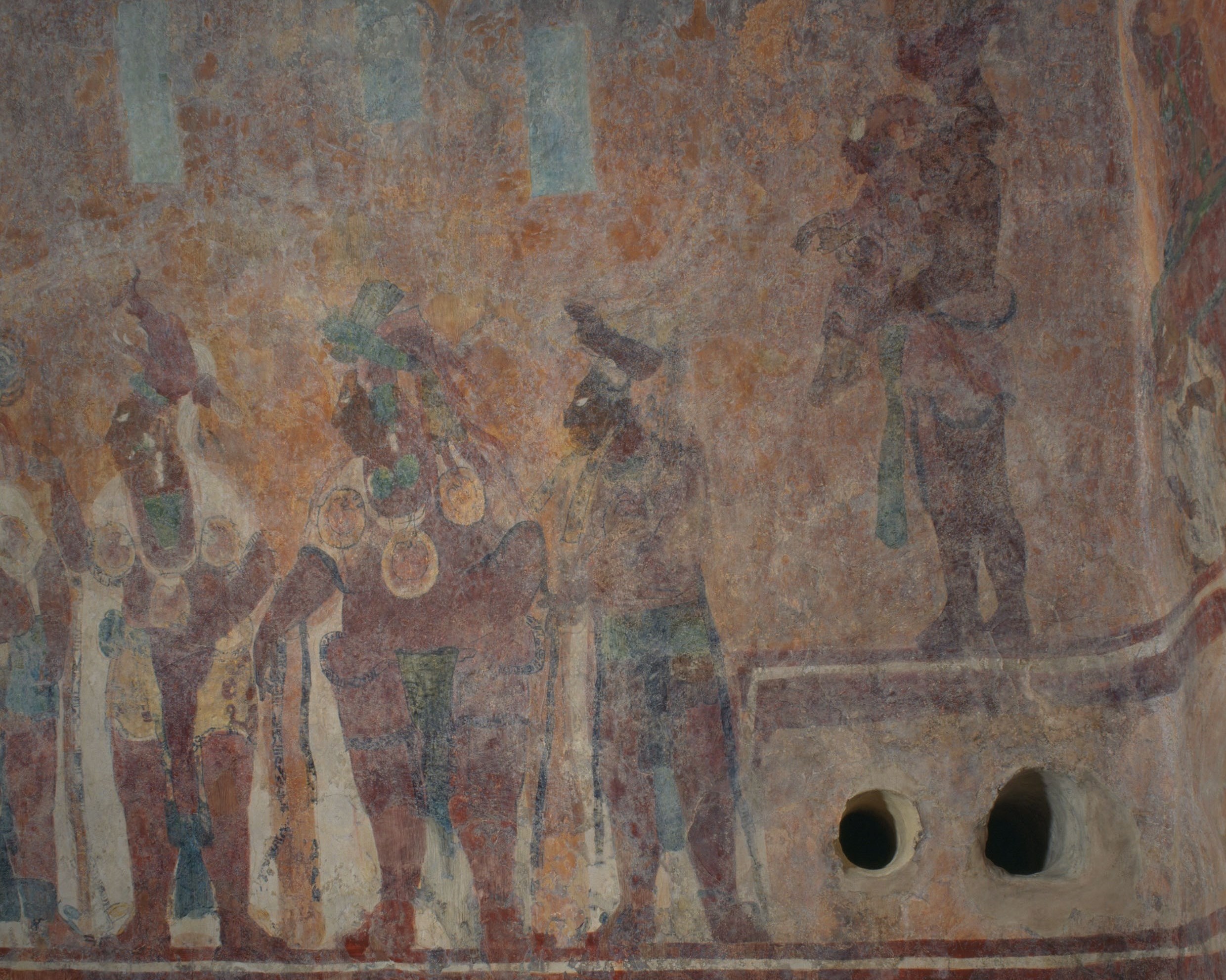  Chan Muwan II with his family present the heir to the throne of Bonampak