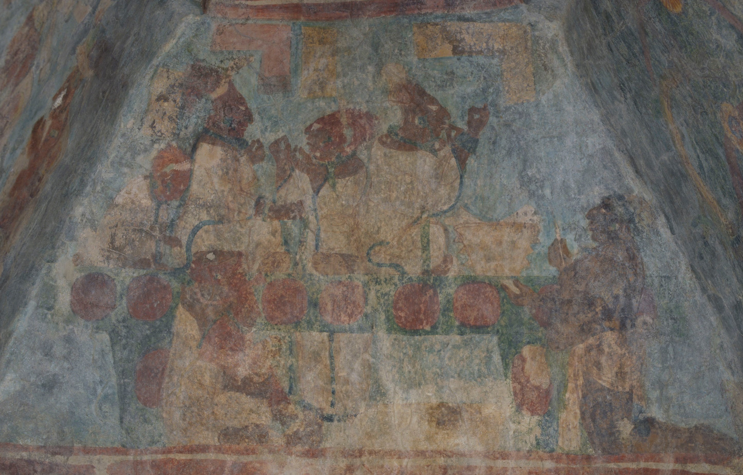 The mother, wives and daughters of Chan Muwan II shed blood as an offering to the Mayan gods