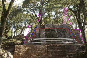 Photo 6. Fourth  phase of construction (in purple)