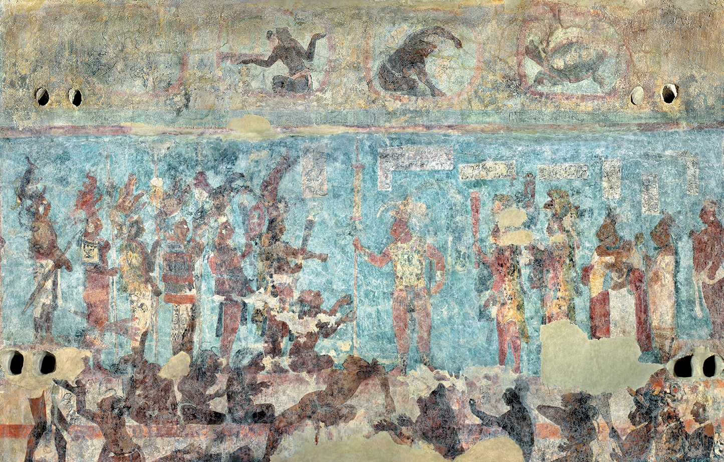  Prisoners of war are presented before Chan Muwan II at the great pyramid of Bonamák