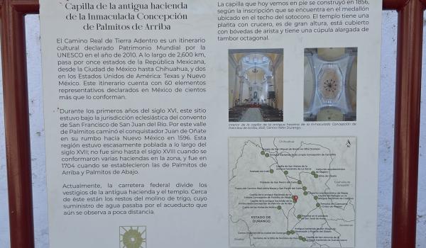 Capilla de la antigua hacienda de la Inmaculada Concepción de Palmitos de Arriba