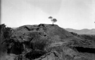 Montículo durante proceso de excavación