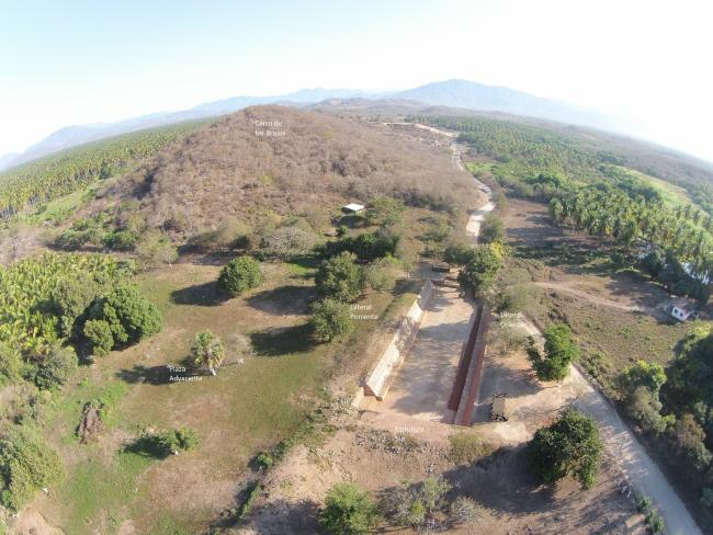 Vista aérea del Juego de Pelota de Xihuacan
