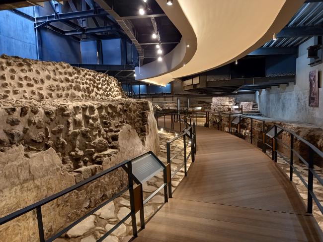 Ventana arqueológica Templo de Ehécatl Quetzalcóatl